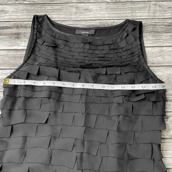 Alfani Sleeveless Flutter Front Flapper Style Mini Dress 4 LBD Black Dress Short - Picture 10 of 12